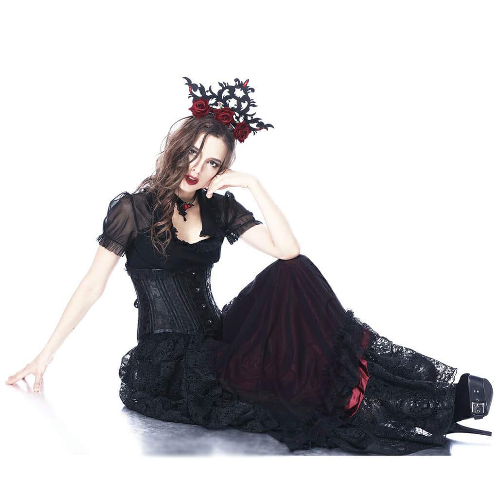 Women's Scarlet Rose Goth Fascinator