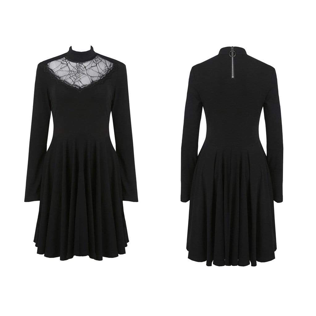 Darkinlove Women's Spider's Web Goth Short Dress