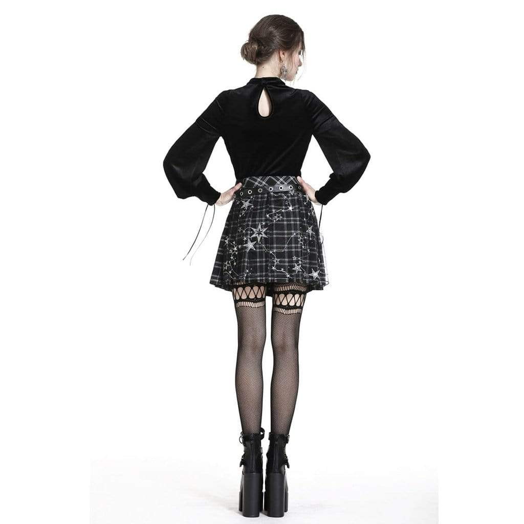 Darkinlove Women's Tartan & Starr Punk Skirt