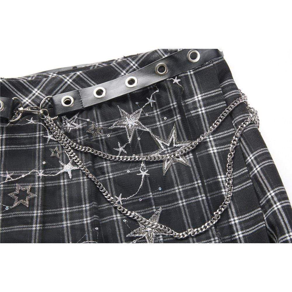 Darkinlove Women's Tartan & Starr Punk Skirt