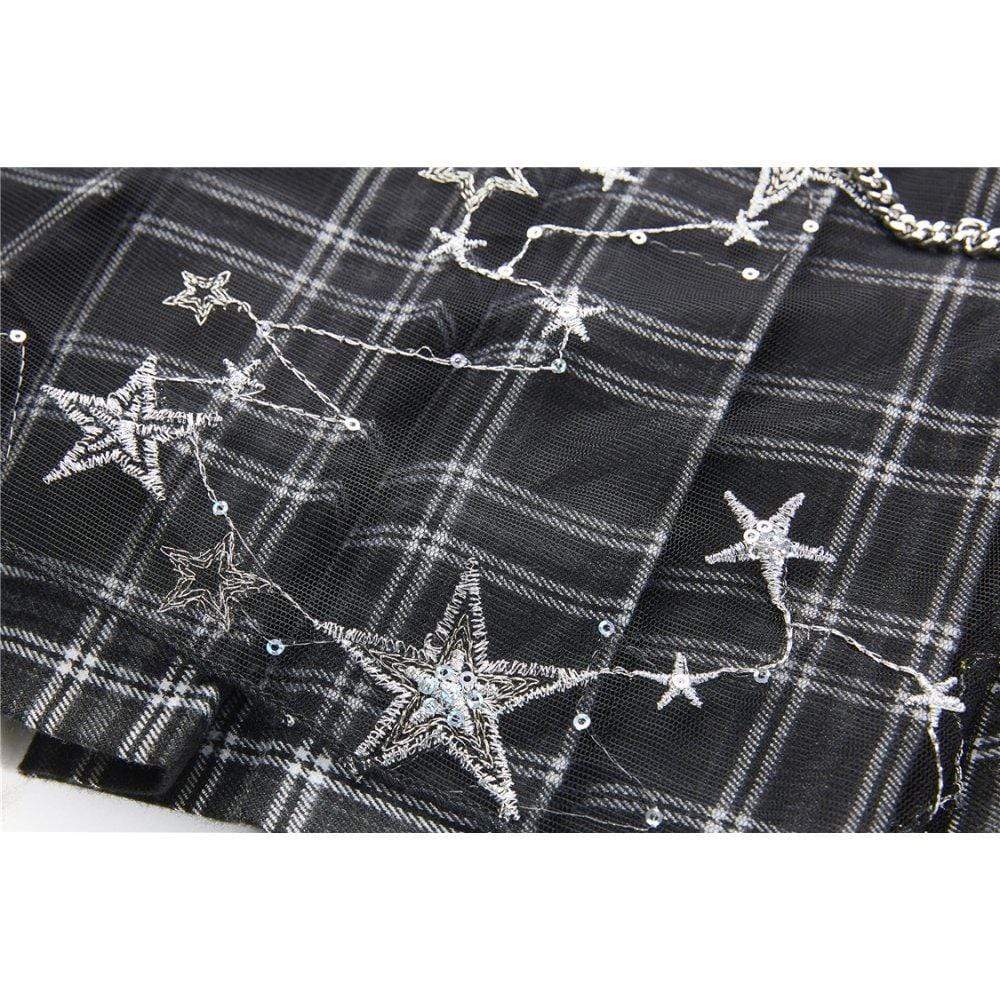 Darkinlove Women's Tartan & Starr Punk Skirt