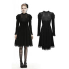 Darkinlove Women's Vintage Lace Collar Velet Dresses