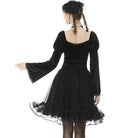 Women's Vintage Gothic Mesh Velet Splicing Irregular Hem Skirts