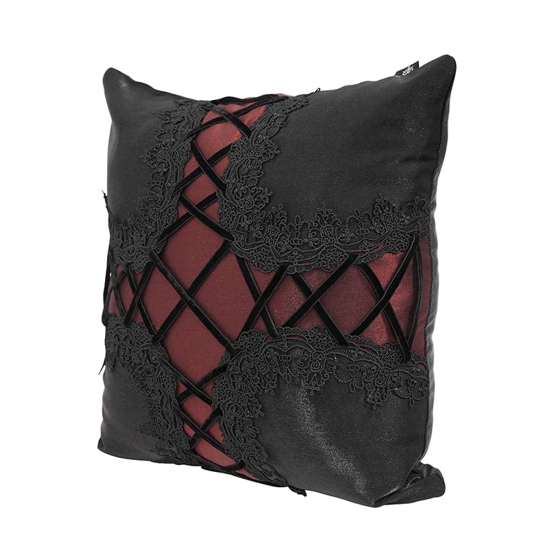 DEVIL FASHION Gothic Strappy Lace Pillow Case Black with Pillow Inner