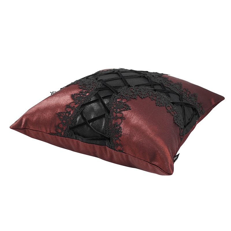 DEVIL FASHION Gothic Strappy Lace Pillow Case Red with Pillow Inner