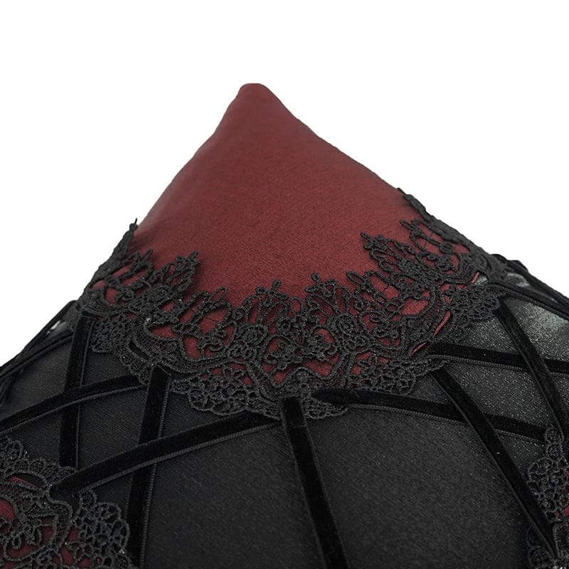 DEVIL FASHION Gothic Strappy Lace Pillow Case Red with Pillow Inner