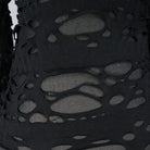 DEVIL FASHION Men's Distressed Ripped Hooded Punk-Shirt With Mesh Underlayer