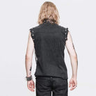 DEVIL FASHION Men's Distressed Sleeveless Punk Shirt