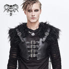 DEVIL FASHION Men's Fluffy Fur Belts Waistcoats
