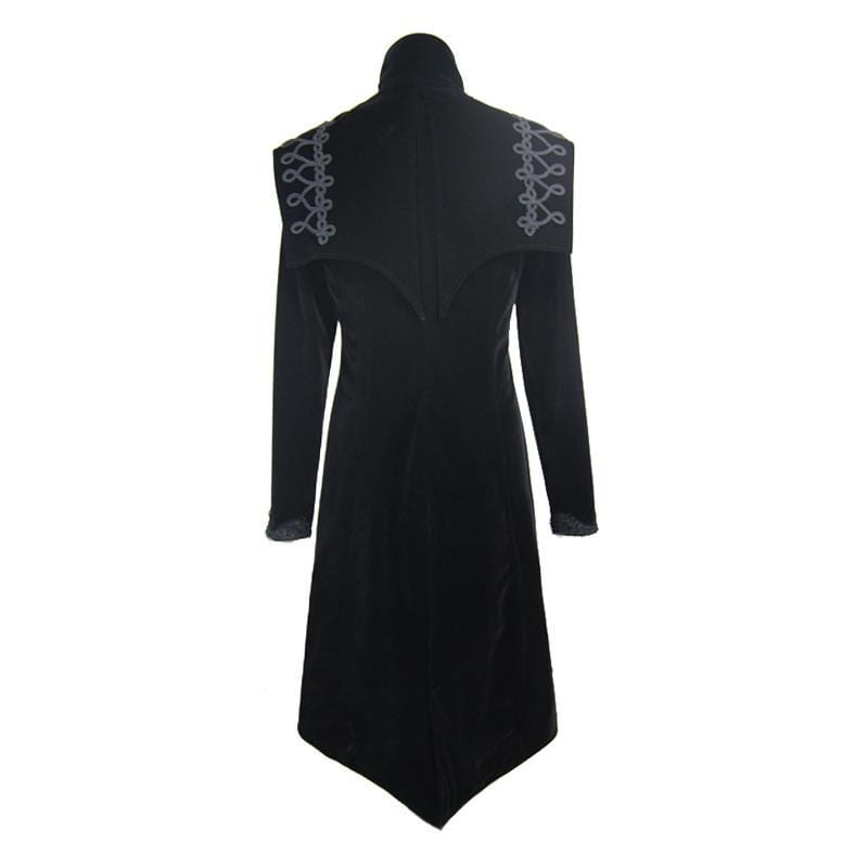 DEVIL FASHION Men's Goth Asymmetric Long Coat