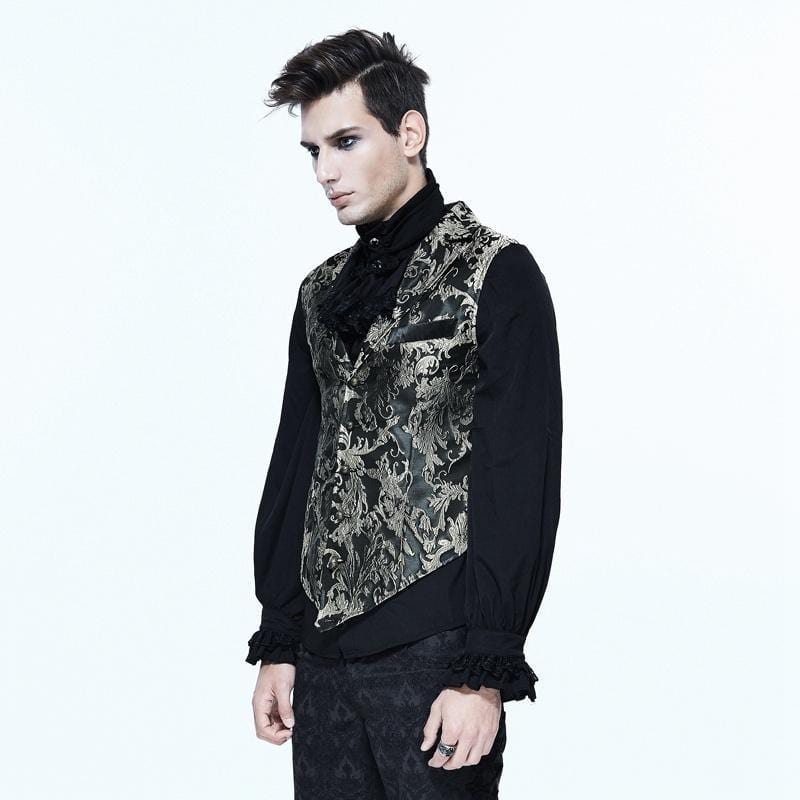 DEVIL FASHION Men's Goth Brocade Waistcoat