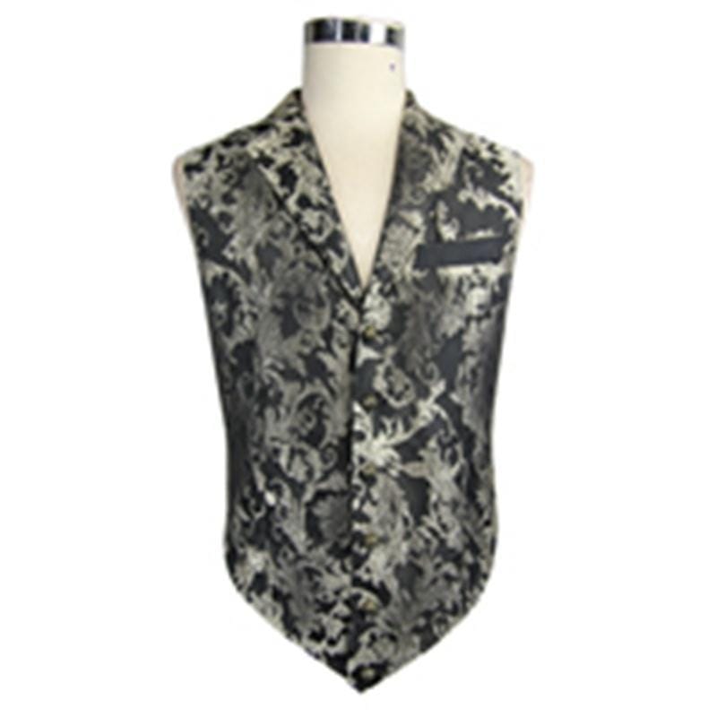 DEVIL FASHION Men's Goth Brocade Waistcoat