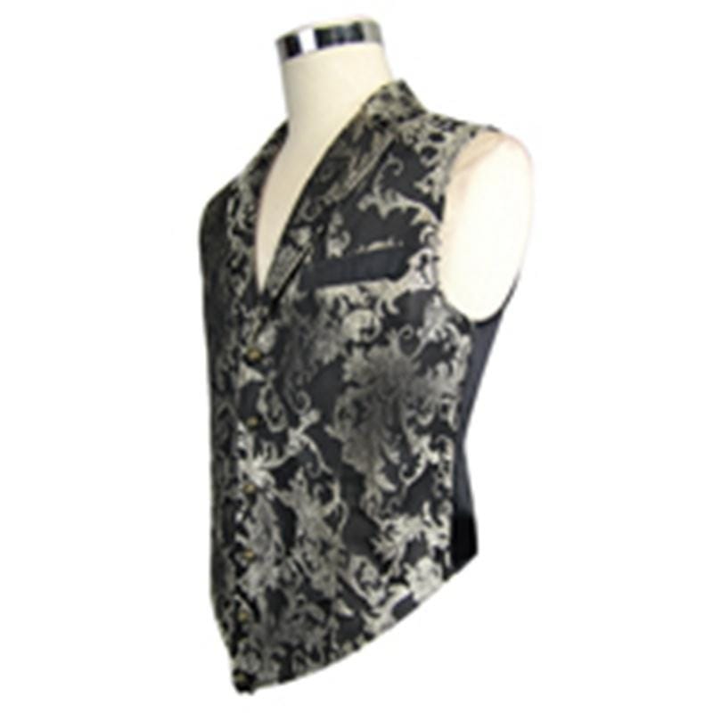 DEVIL FASHION Men's Goth Brocade Waistcoat