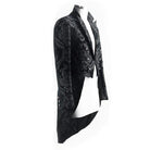 DEVIL FASHION Men's Goth Jacquard Double-breasted Black Dovetail Overcoat