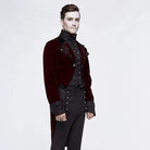 DEVIL FASHION Men's Goth Jacquard Short Dovetail Coat