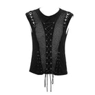 DEVIL FASHION Men's Goth Lacing Mesh Vest