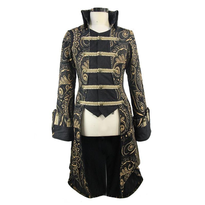 DEVIL FASHION Men's Goth Napoleon Military Coat