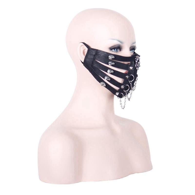 DEVIL FASHION Men's Goth Skull Face Muzzle Mask