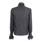 DEVIL FASHION Men's Goth Style Self Design Shirt with Jabot