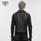 DEVIL FASHION Men's Gothic Asymmetric Zipper Lace-up Waistcoat