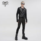 DEVIL FASHION Men's Gothic Asymmetric Zipper Lace-up Waistcoat