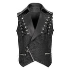DEVIL FASHION Men's Gothic Asymmetric Zipper Lace-up Waistcoat