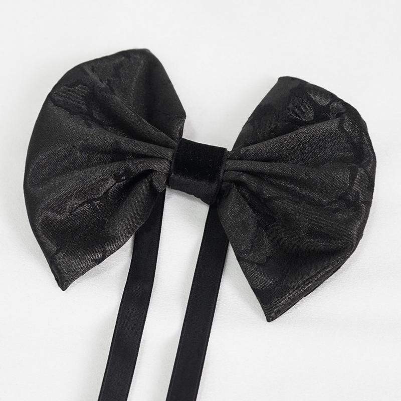 DEVIL FASHION Men's Gothic Bowknot Necktie Black