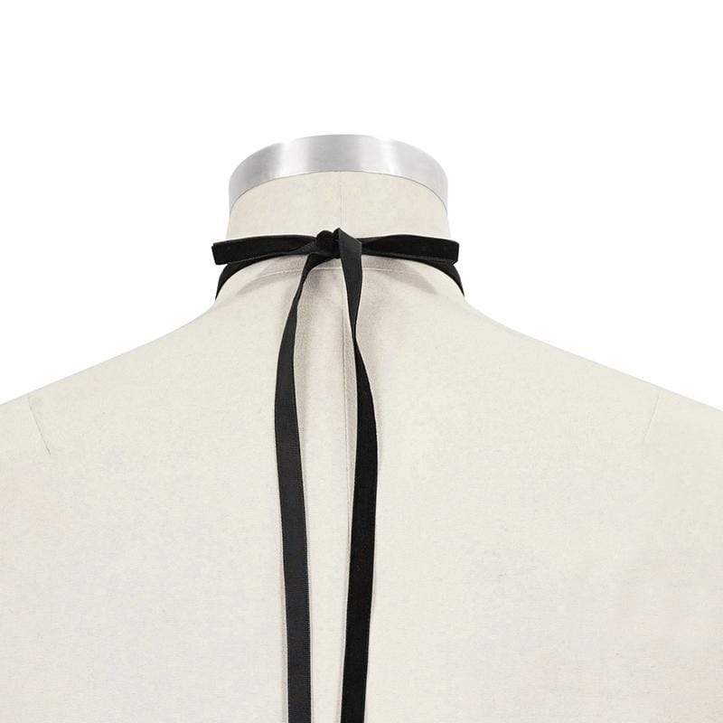 DEVIL FASHION Men's Gothic Bowknot Necktie Black