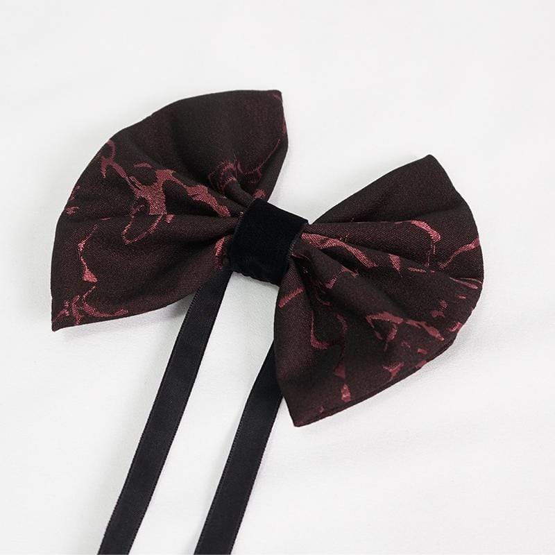 DEVIL FASHION Men's Gothic Bowknot Necktie Red