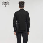 DEVIL FASHION Men's Gothic Buckle Splice Shirt Black
