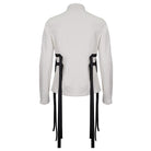 DEVIL FASHION Men's Gothic Buckle Splice Shirt White