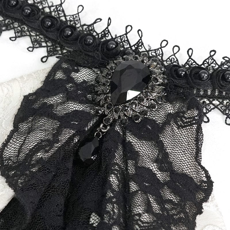 DEVIL FASHION Men's Gothic Contrast Color Multilayer Lace Neckwear