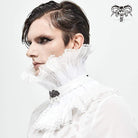 Men's Gothic Drape Meshed Necklace White