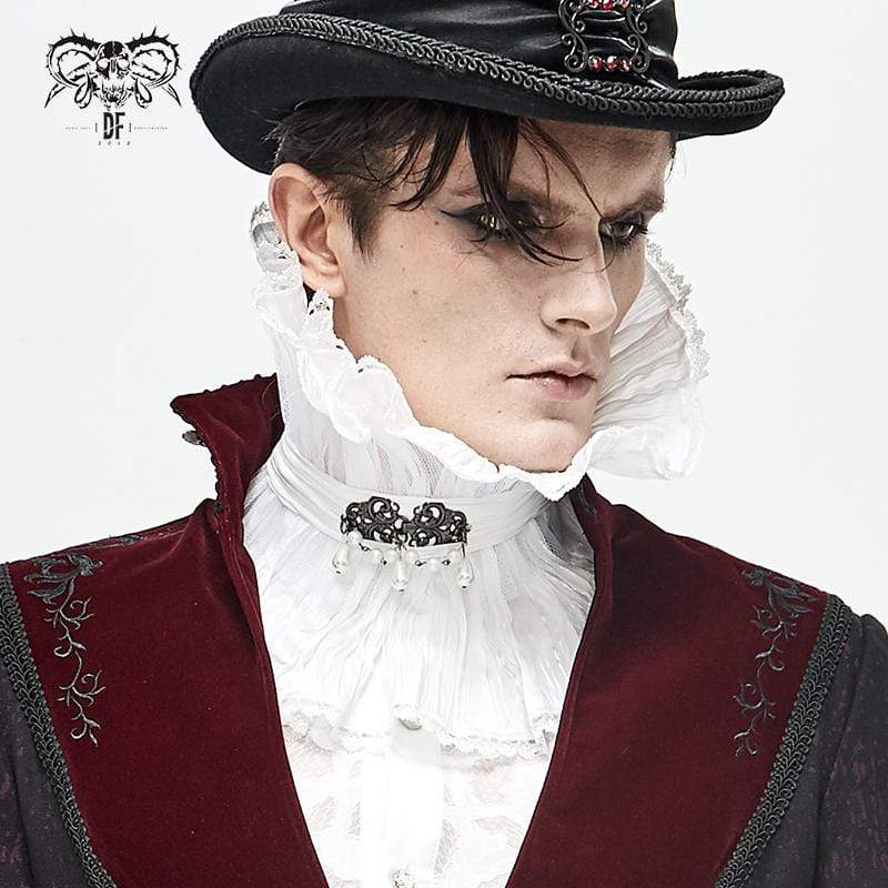 Men's Gothic Drape Meshed Necklace White