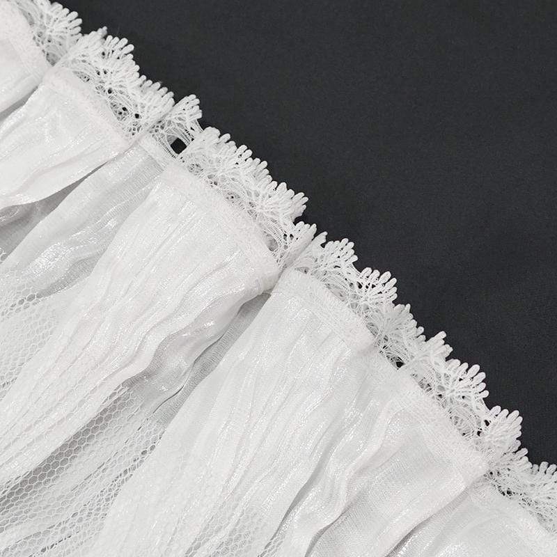 Men's Gothic Drape Meshed Necklace White