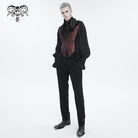DEVIL FASHION Men's Gothic Feather Swallow-tailed Waistcoat Red