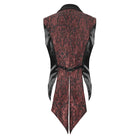 DEVIL FASHION Men's Gothic Feather Swallow-tailed Waistcoat Red