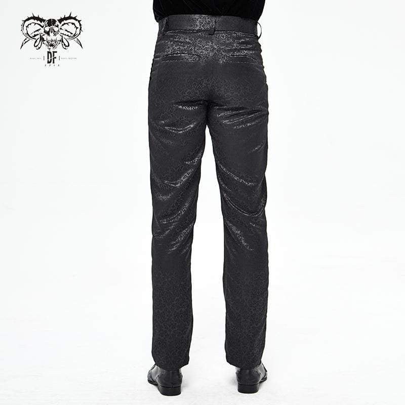 Men's Gothic Floral Jacquard Suit Pants