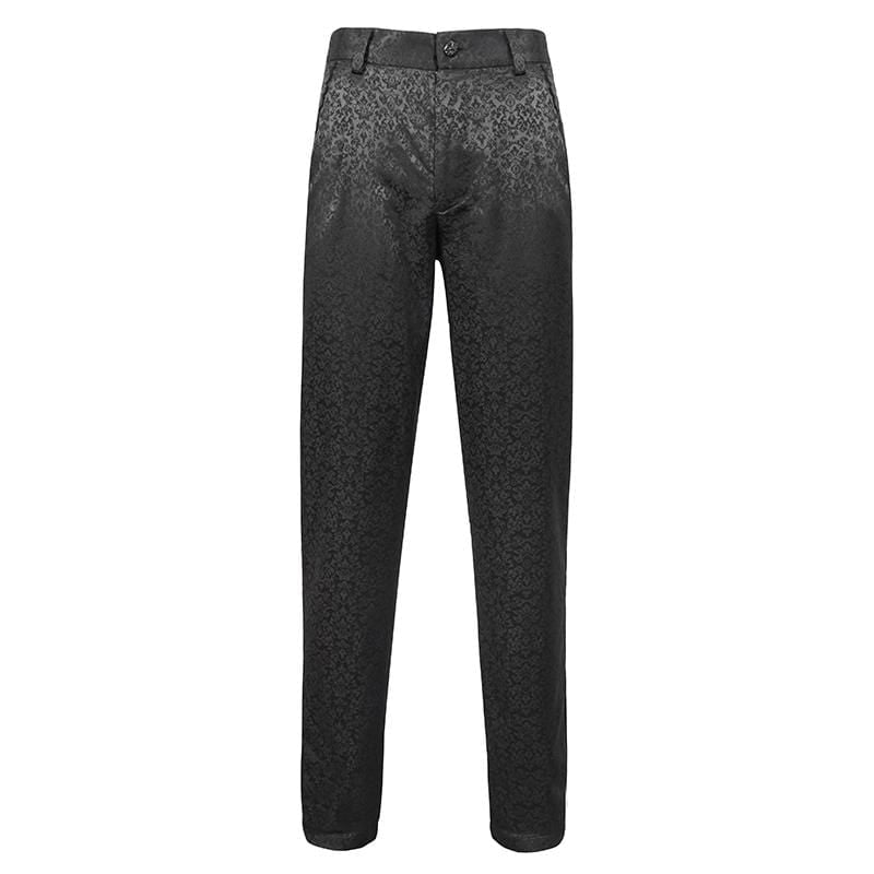 Men's Gothic Floral Jacquard Suit Pants