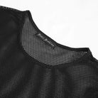 DEVIL FASHION Men's Gothic Long-sleeved Sheer Mesh Shirt