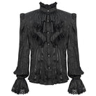DEVIL FASHION Men's Gothic Puff Sleeved Ruffled Shirt