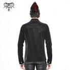 Men's Gothic Punk Chain Faux Leather Black Shirt