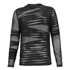 DEVIL FASHION Men's Gothic Ruched Sheer Mesh Shirt