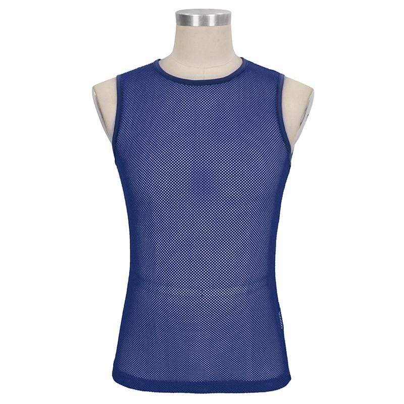 DEVIL FASHION Men's Gothic Sheer Mesh Tank Tops