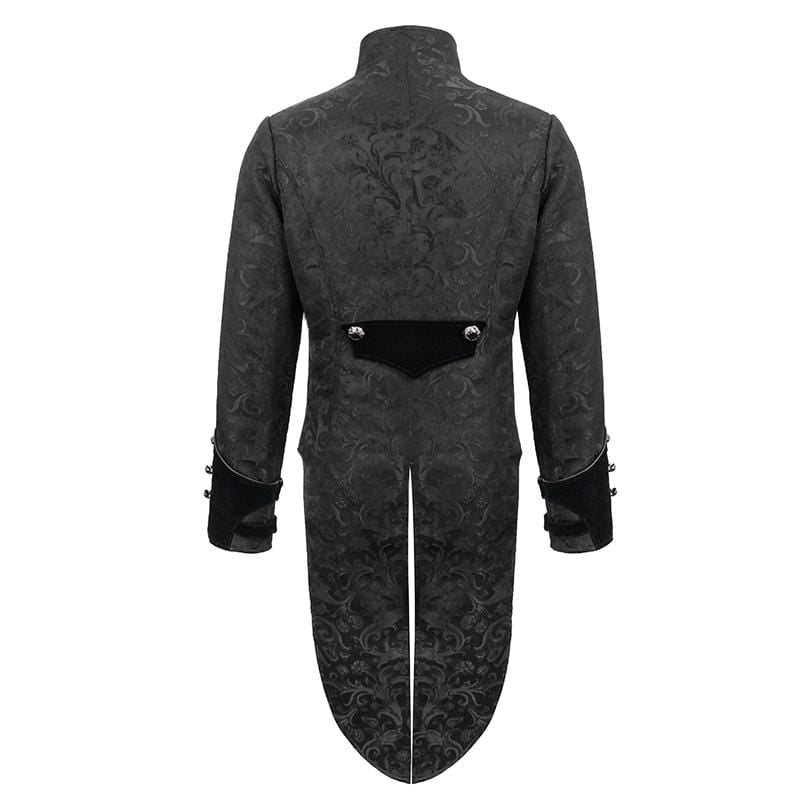 Men's Gothic Stand Collar Cross Zip Tailcoats