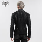 DEVIL FASHION Men's Gothic Stand Collar Distressed Jacket