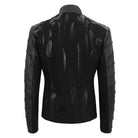 DEVIL FASHION Men's Gothic Stand Collar Distressed Jacket