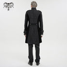 DEVIL FASHION Men's Gothic Stand Collar Embossed Swallow-tailed Coat Black