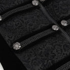 DEVIL FASHION Men's Gothic Stand Collar Embossed Swallow-tailed Coat Black