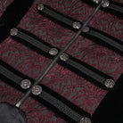 DEVIL FASHION Men's Gothic Stand Collar Embossed Swallow-tailed Coat Red